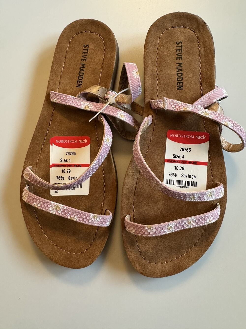 Steve Madden Sandals Kids Size 4 Jplum Daisy Rhinestones
